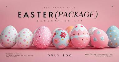Simple Pink Easter Decorating Kit Promo Package Facebook Ads template