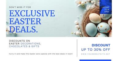 Blue White Easter Deals Facebook Ad template