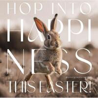 Easter Greeting with Rabbit Hopping in The Garden For Instagram Post template
