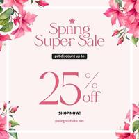 Spring Super Sale Social Media Post template