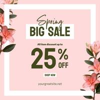 Hello Spring Sale Social Media Post template