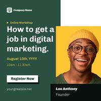 Digital Marketing Online Workshop Linkedin Post template
