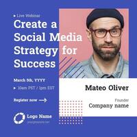 Social Media Strategy Webinar Linkedin Post template