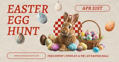 easter egg hunt kids social media ads template