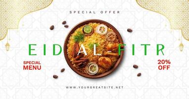 Minimalist Eid Al-Fitr Special Offer Facebook Ad template
