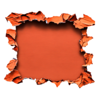 Torn Paper Frame with Ripped Edges and Warm Orange Background png