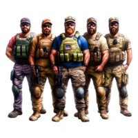 Group of Tactical Operators Ready for Action in Urban Environment png