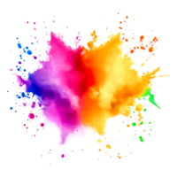 Vibrant Colorful Splash of Paint with Dynamic Watercolor Texture png