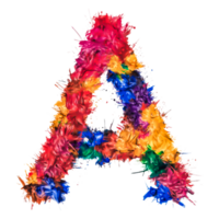 Colorful Artistic Letter A with a Unique Feather Design png