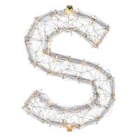 Decorative Letter S Made of Illuminated String Lights for Events png