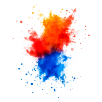 Vibrant Abstract Watercolor Blot with Dynamic Color Splashes png