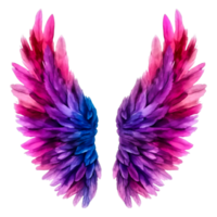 Vibrant Colorful Watercolor Wings with Shades of Pink and Purple png