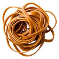 Tangle of Brown Rubber Bands in a Circular Shape on png