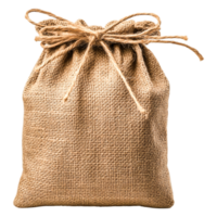 Rustic Burlap Bag Tied with Rope String png