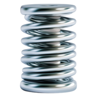 Metallic Coil Spring with Smooth Surface in a 3D Rendered Design png