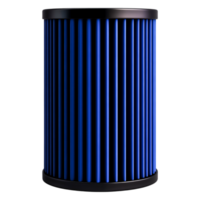 Blue cylindrical air filter for automotive performance enhancement png