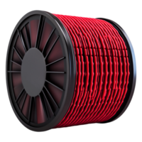 Red Air Filter in a Round Shape with Pleated Design and Smooth Surface png