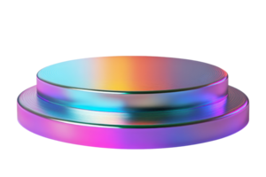 Colorful reflective platform display studio 3d render png