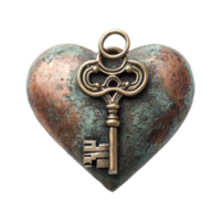 Unlocking love heart-shaped key conceptual art studio png