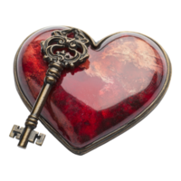 Unlocking love heart-shaped key in romantic setting png