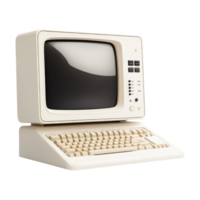 Vintage computer display office tech retro indoor close-up png