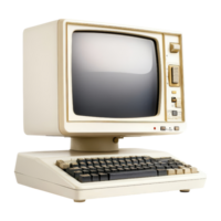 Retro computer displaying vintage technology studio image png