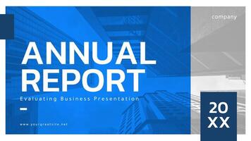 Blue Minimalist Annual Report Presentation template