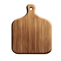 Bamboo cutting board with handle on transparent background png