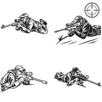 Precision Marksmen Tactical Snipers in Action vector