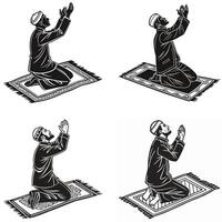 Devout Worshiper in Salah Silhouette vector