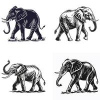 Elephant Profile Silhouette Illustration vector