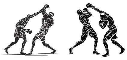 Powerful Punch Boxing Silhouette Design vector