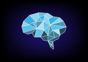 Abstract background with polygon brain flat color vector