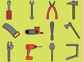 Set of 12 icons with work tools vector