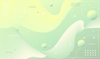 Abstract wave background of soft green color palette. vector