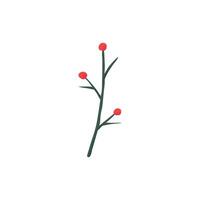 A branch with red berries on it vector