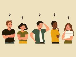 Portrait people thinking problem solving vector