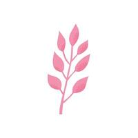 A pink plant with leaves on it vector