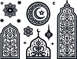 a set of different arabic designs vector