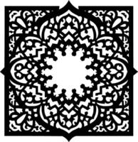 a black and white design window with an intricate pattern vector