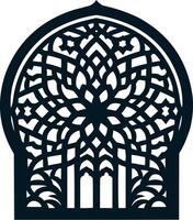 an arabic style window with a design vector