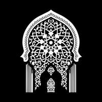 the arabic style window with a pattern on a black background vector