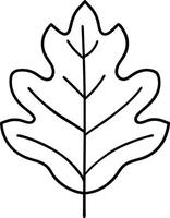 Simple Oak Leaf Outline - Minimalist Illustration vector