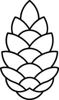 Minimalist Pine Cone Outline - Nature-Inspired Line Art vector
