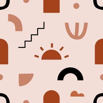 un modelo con negro y naranja formas en eso vector