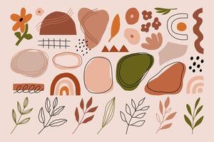 Modern abstract various organic shapes minimal geometric illustration. vector