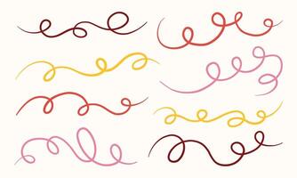 Collection of decorative swirl line patterns. A set of 8 unique swirl line designs, perfect for creative and professional use in graphic projects, invitations, or branding vector