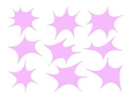 Pastel Abstract Starburst Shape Bundle. A collection of soft pastel starburst shapes with smooth, irregular edges. These abstract glowing elements are perfect for creative compositions vector