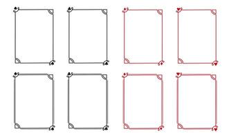 Elegant ornamental frames with detailed corners. A collection of 8 ornamental frames featuring geometric, floral, and heart-shaped corner details, perfect for elegant and creative layouts vector