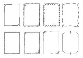 Ornamental frames with creative corner accents. A collection of 8 unique ornamental frames featuring creative corner accents such as stars, and diamonds, perfect for stylish and elegant projects vector